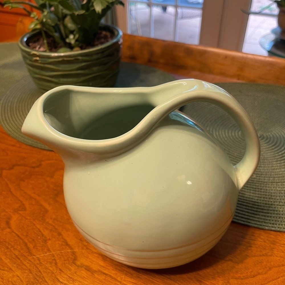 Vintage Marcrest Ceramic Pitcher Pastel Green Atomic Space Age Style
